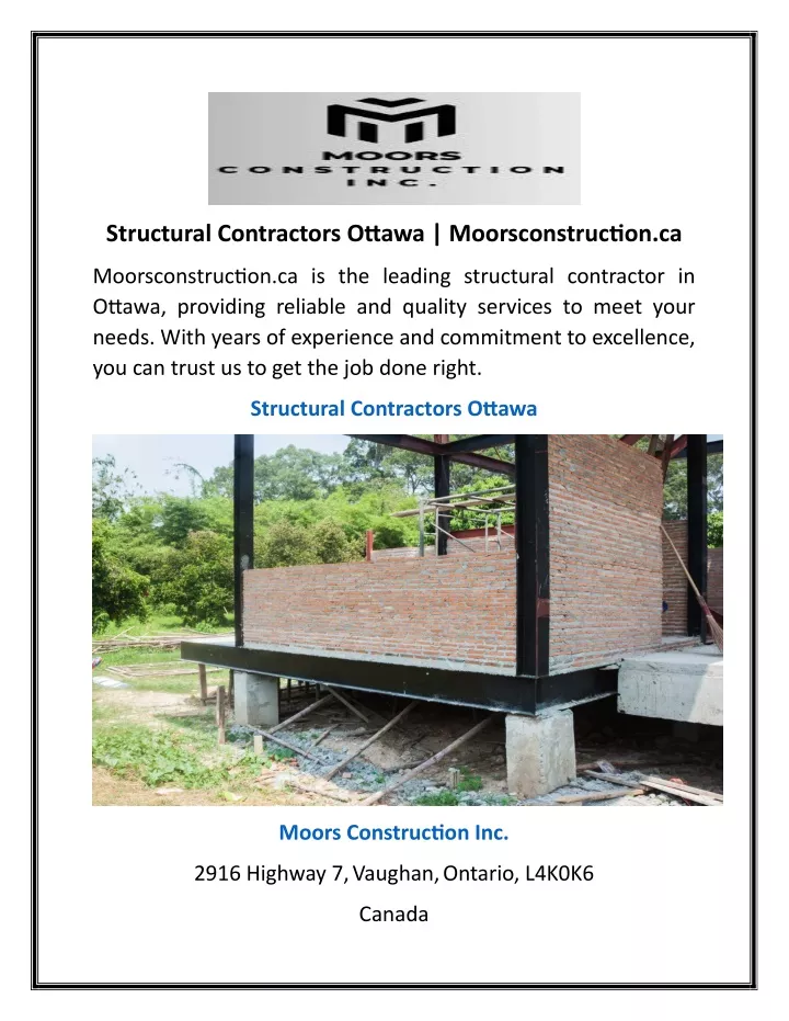 structural contractors ottawa moorsconstruction ca