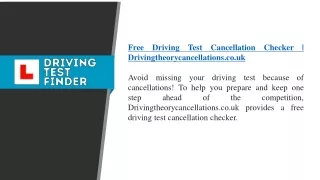 Theory Test Cancellation Checker  Drivingtheorycancellations.co.uk