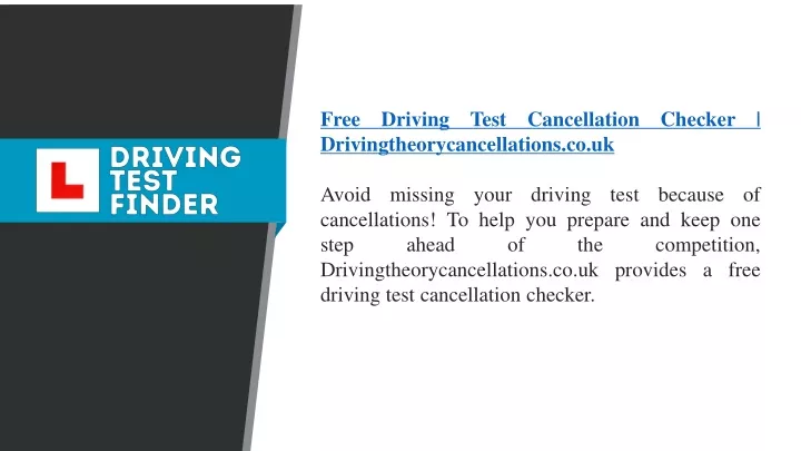 free driving test cancellation checker