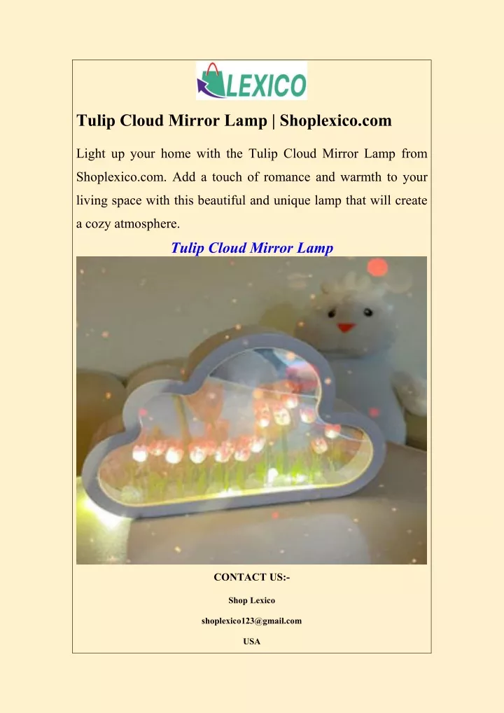 tulip cloud mirror lamp shoplexico com
