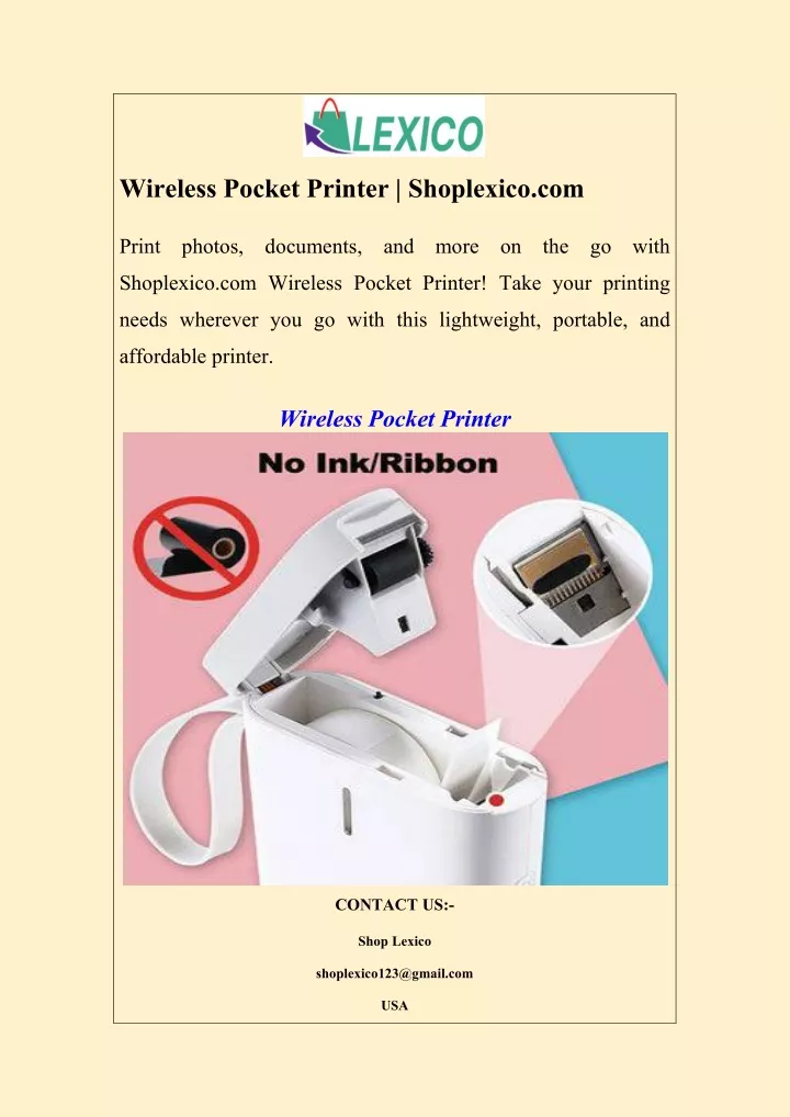 wireless pocket printer shoplexico com