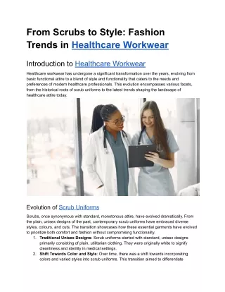 Beyond Fashion: The Practicality of Protective Healthcare Workwear