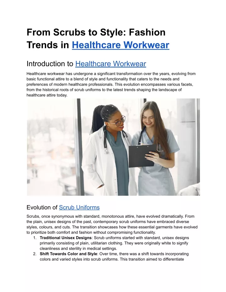 from scrubs to style fashion trends in healthcare