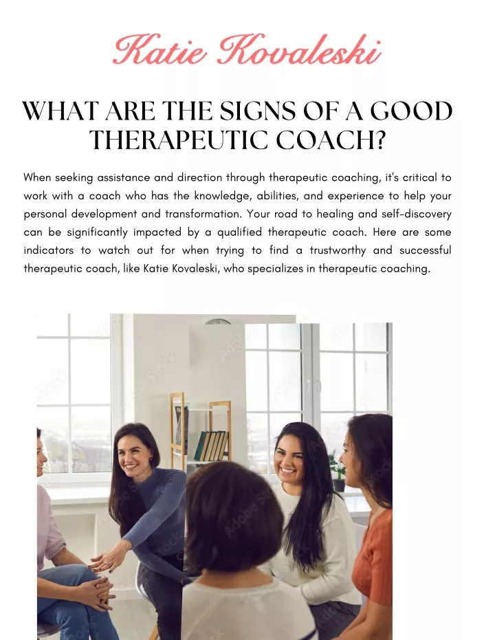 what are the signs of a good therapeutic coach