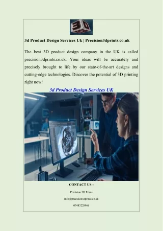 3d Product Design Services Uk  Precision3dprints.co.uk