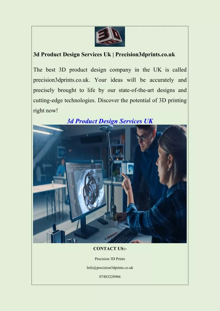 3d product design services uk precision3dprints