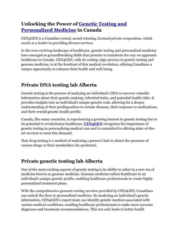 unlocking the power of genetic testing