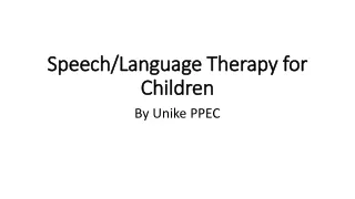 Speech Language Therapy for Children