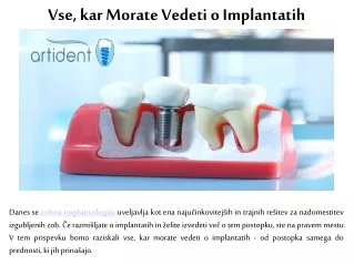 Vse, kar Morate Vedeti o Implantatih