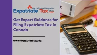 Get Expert Guidance for Filing Expatriate Tax in Canada