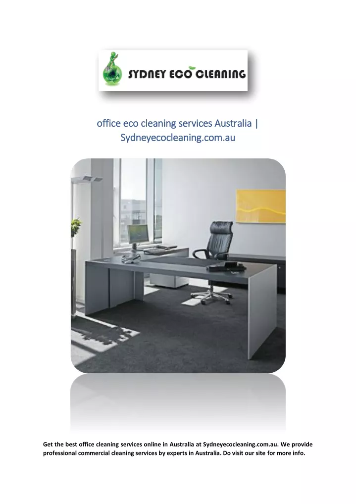 office eco cleaning services australia office
