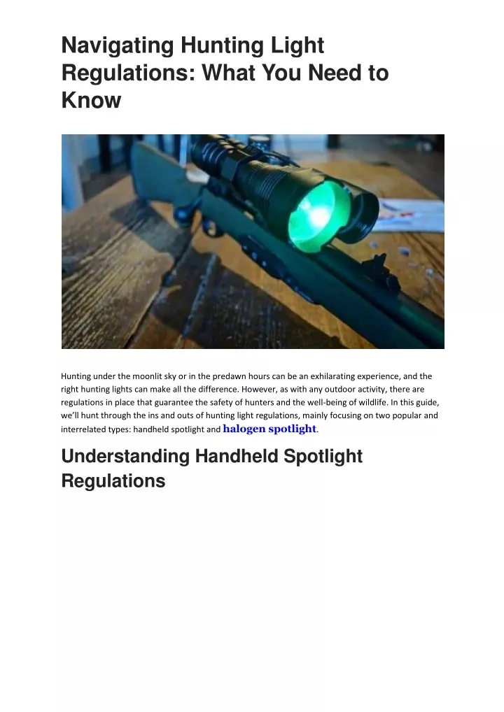 navigating hunting light regulations what