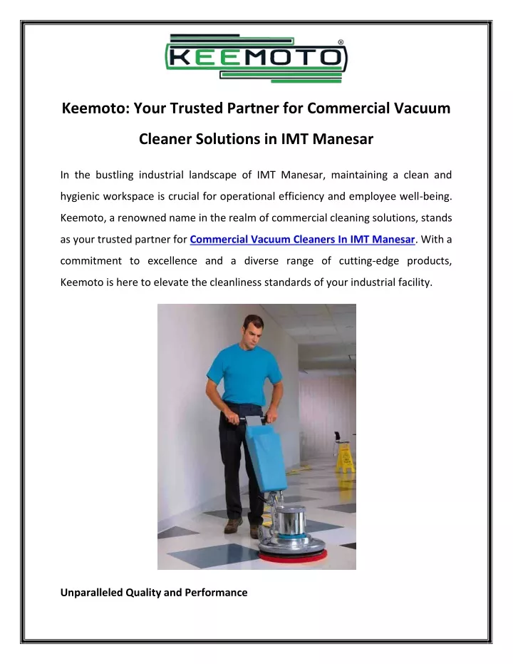 keemoto your trusted partner for commercial vacuum