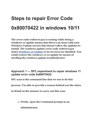 steps to repair error code