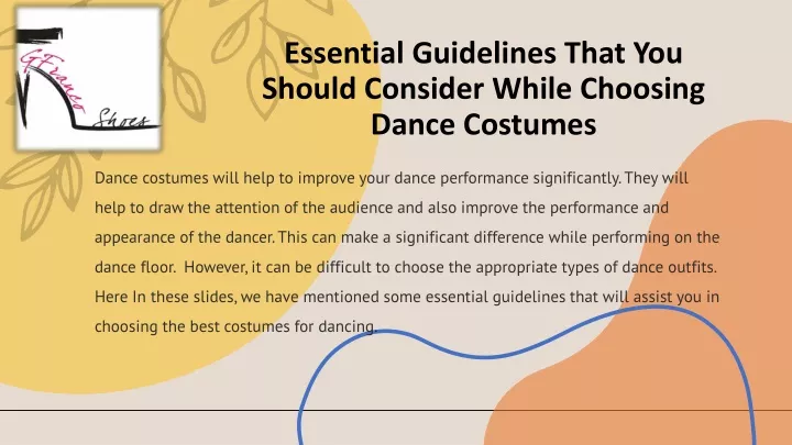 essential guidelines that you should consider while choosing dance costumes