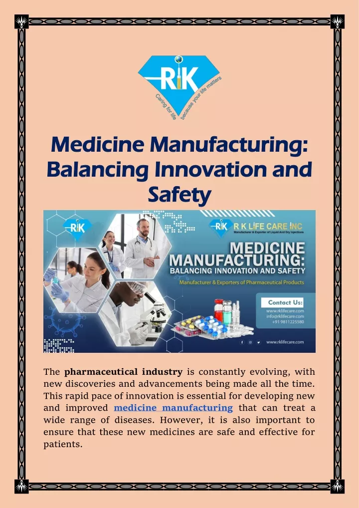 medicine manufacturing medicine manufacturing