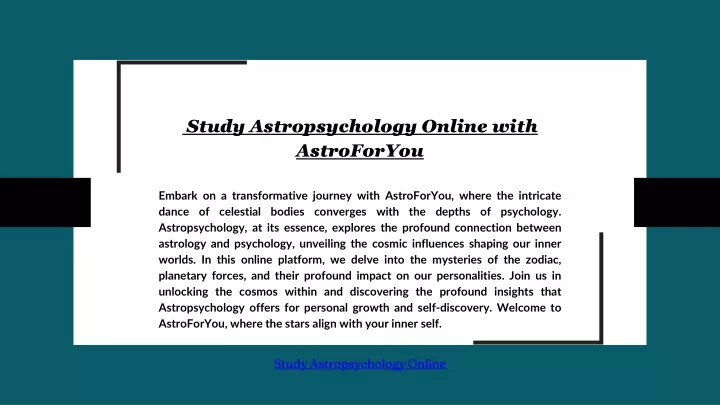 study astropsychology online with astroforyou