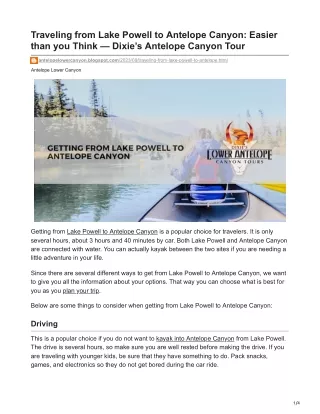 Lake Powell to Antelope Canyon Easier than you Think — Dixie’s Antelope Canyon Tour