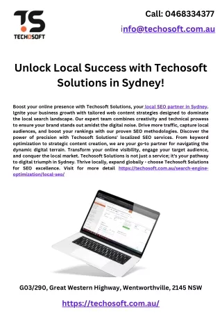 Unlock Local Success with Techosoft Solutions in Sydney!