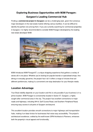 M3M Gurgaon Unveiled: The Pinnacle of Luxury Living at M3M Antalya Hills and M3M