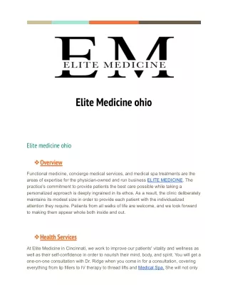 Elite medicine Cincinnati's Holistic Healing Expert