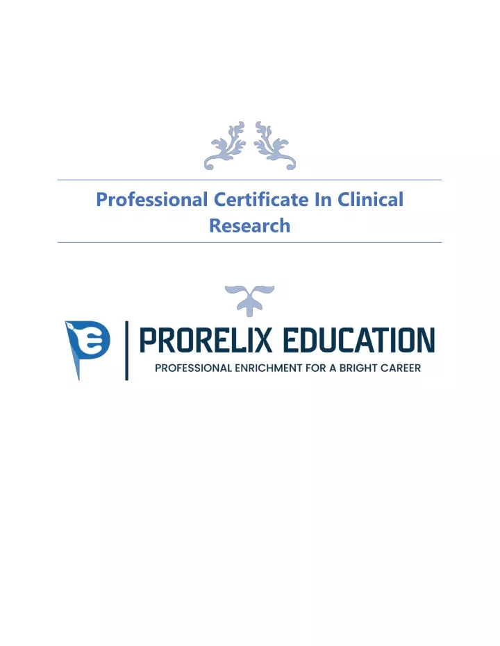 professional certificate in clinical research