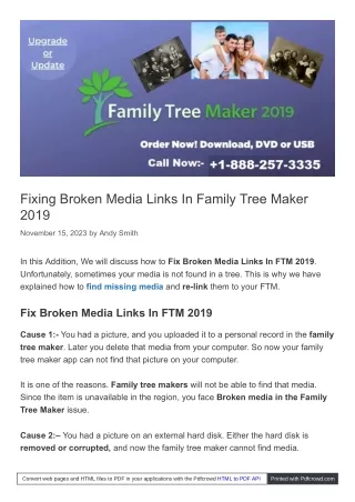 fixing broken media links in family tree maker