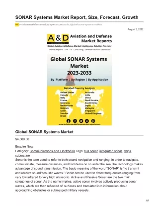 sonar systems market report size forecast growth