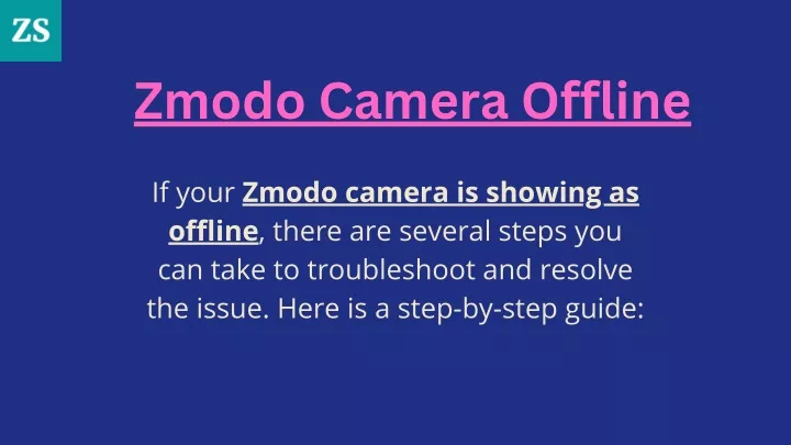 zmodo camera offline