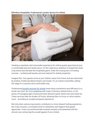 Effortless Hospitality_ Professional Laundry Service for Airbnb