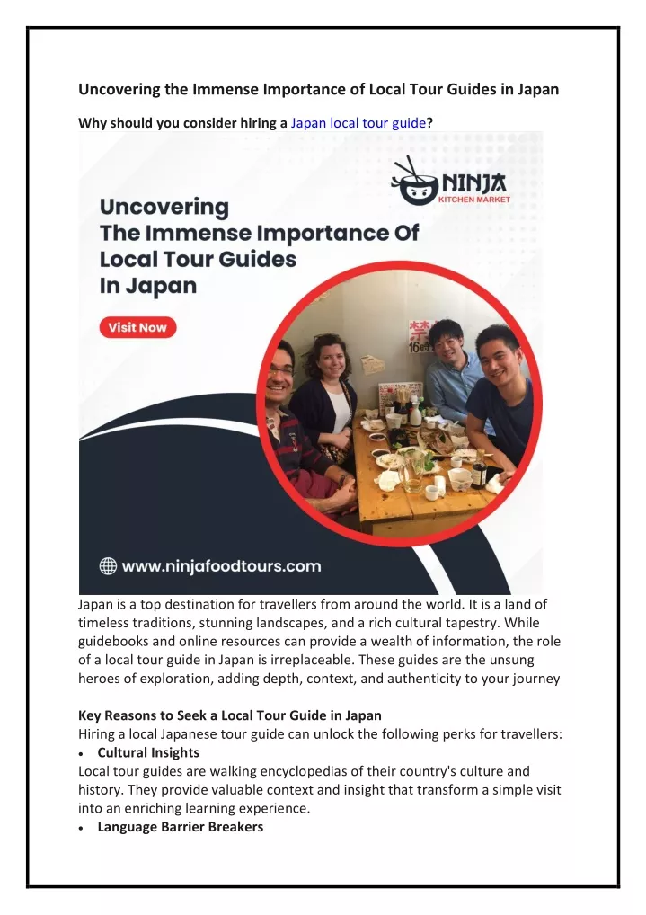 uncovering the immense importance of local tour