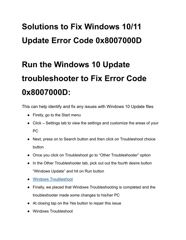 solutions to fix windows 10 11