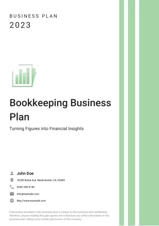 Bookkeeping Business Plan Example Template
