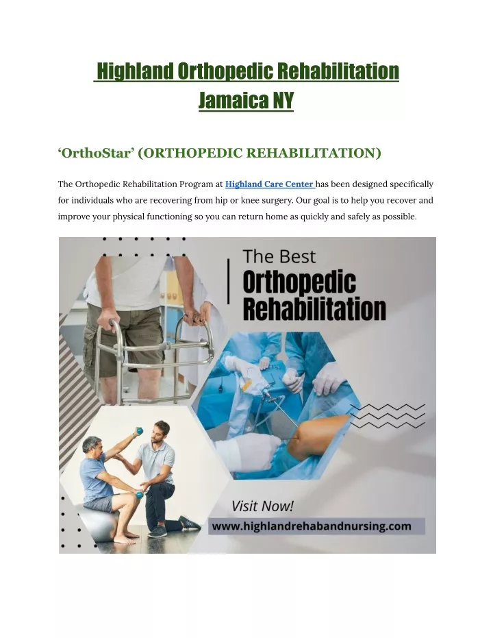 highlandorthopedicrehabilitation jamaicany