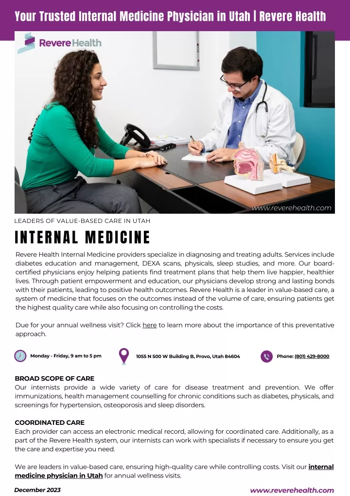 your trusted internal medicine physician in utah