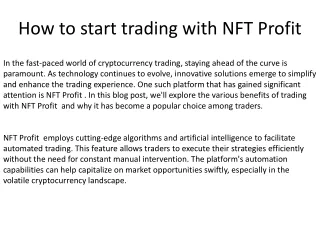 How to start trading with NFT Profit