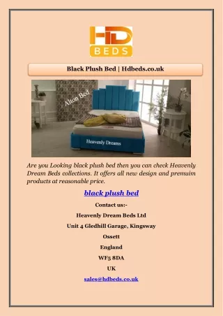 Black Plush Bed | Hdbeds.co.uk