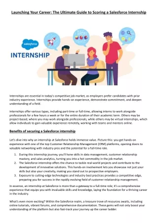 Launching Your Career: The Ultimate Guide to Scoring a Salesforce Internship