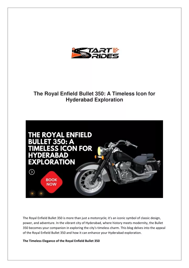 the royal enfield bullet 350 a timeless icon