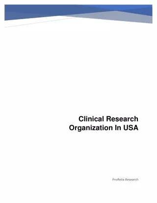 Clinical research organization in USA