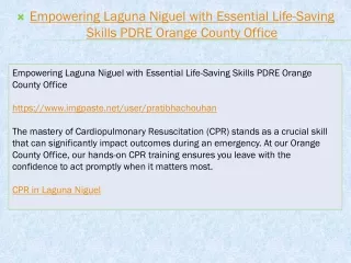 Empowering Laguna Niguel with Essential Life-Saving Skills PDRE Orange County Office