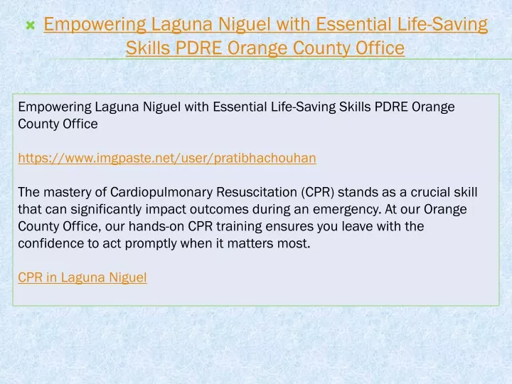 empowering laguna niguel with essential life saving skills pdre orange county office