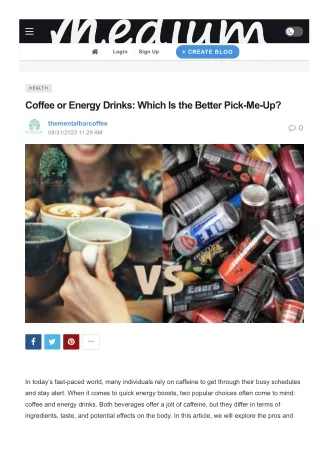 Coffee or Energy Drinks Which Is the Better Pick-Me-Up
