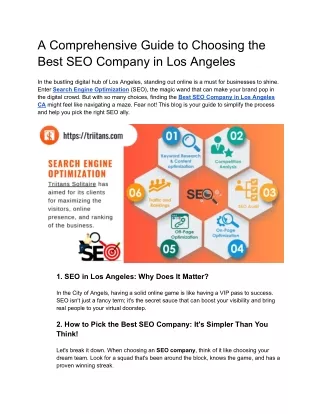 A Comprehensive Guide to Choosing the Best SEO Company in Los Angeles