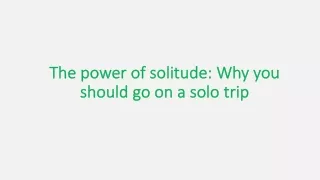 The power of solitude