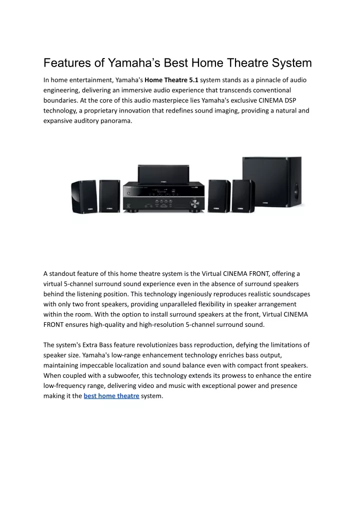 features of yamaha s best home theatre system