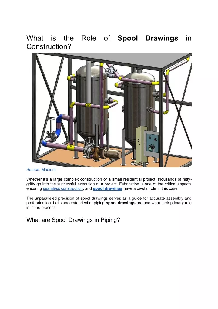 what is the role of spool drawings in construction