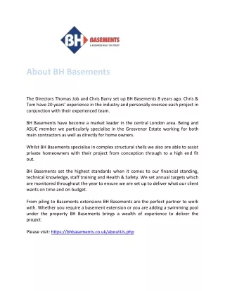 about bh basements the directors thomas