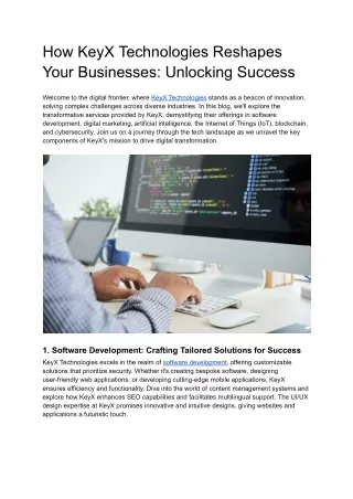 how keyx technologies reshapes your businesses