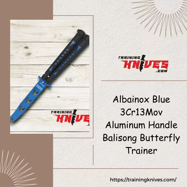 albainox blue 3cr13mov aluminum handle balisong